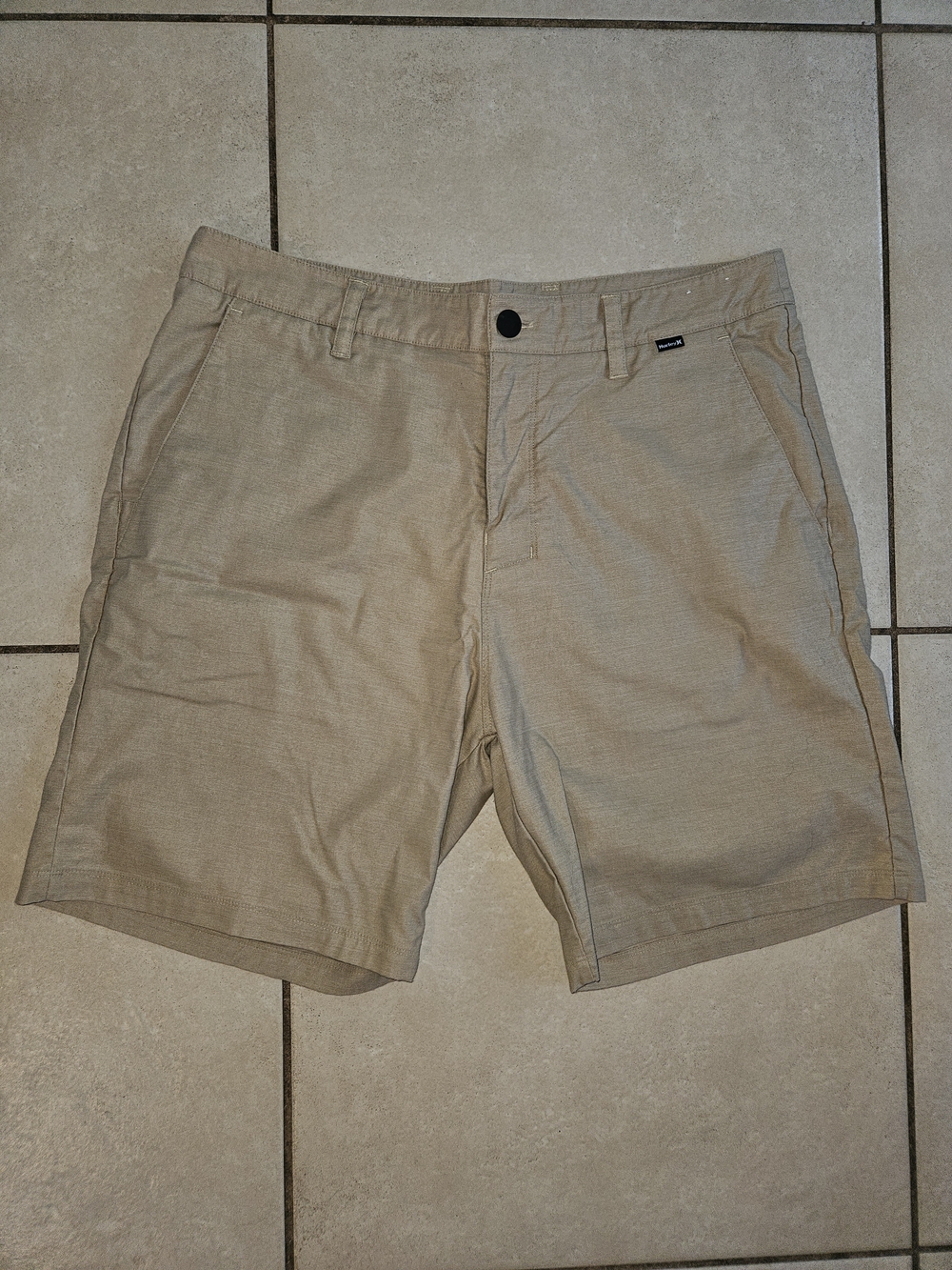 Hurley Men's Khaki Flat-Front Shorts